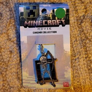 New- Minecraft Movie Wither Skeleton Alloy Key Chain Rare Cinema Collection